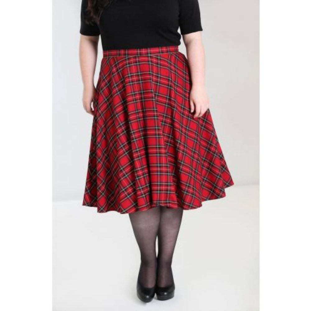 Hell Bunny tartan plaid retro 50s circle skirt
